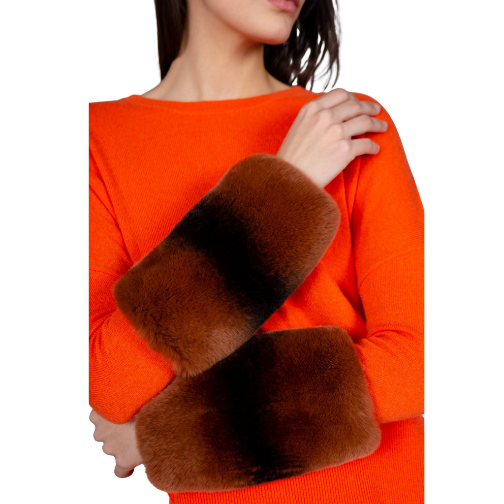 Orange Chinchilla Cuff Sweater