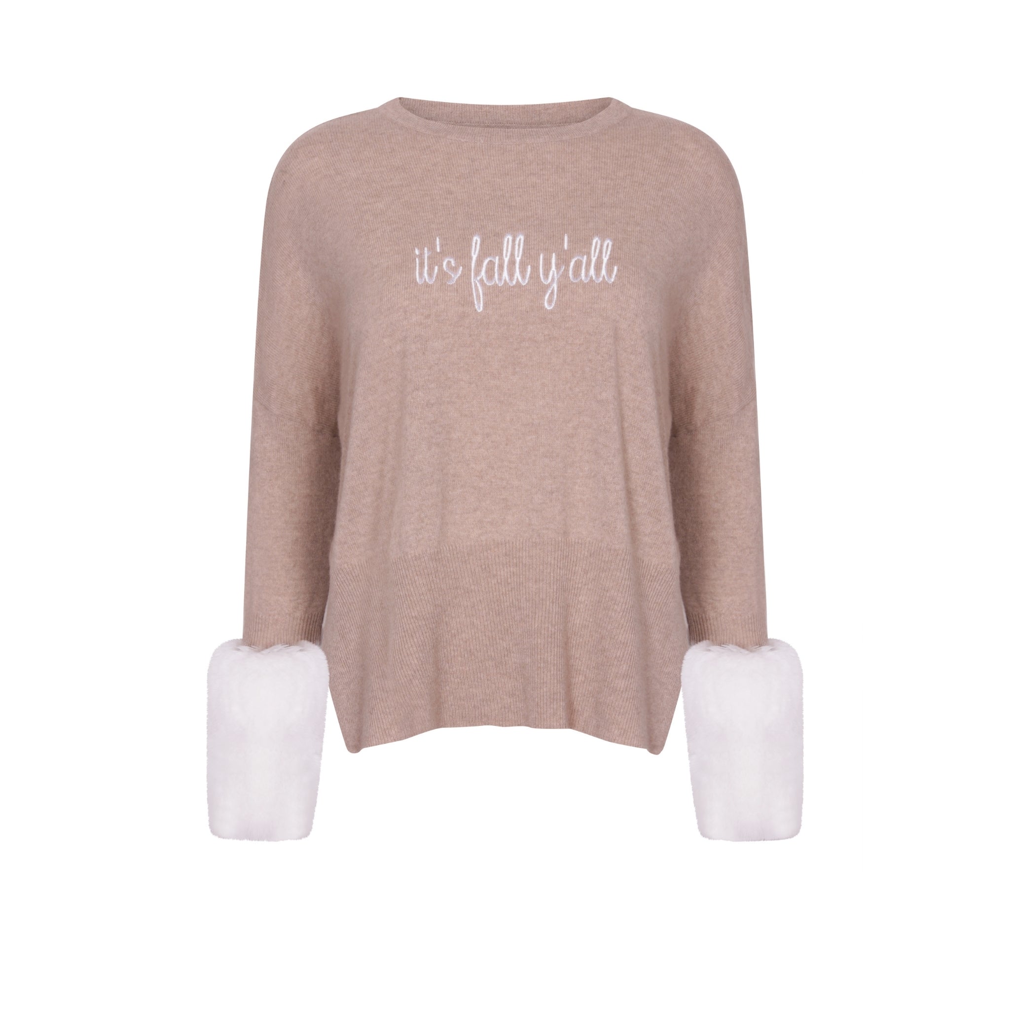 Embroidered Faux Cuff Sweater