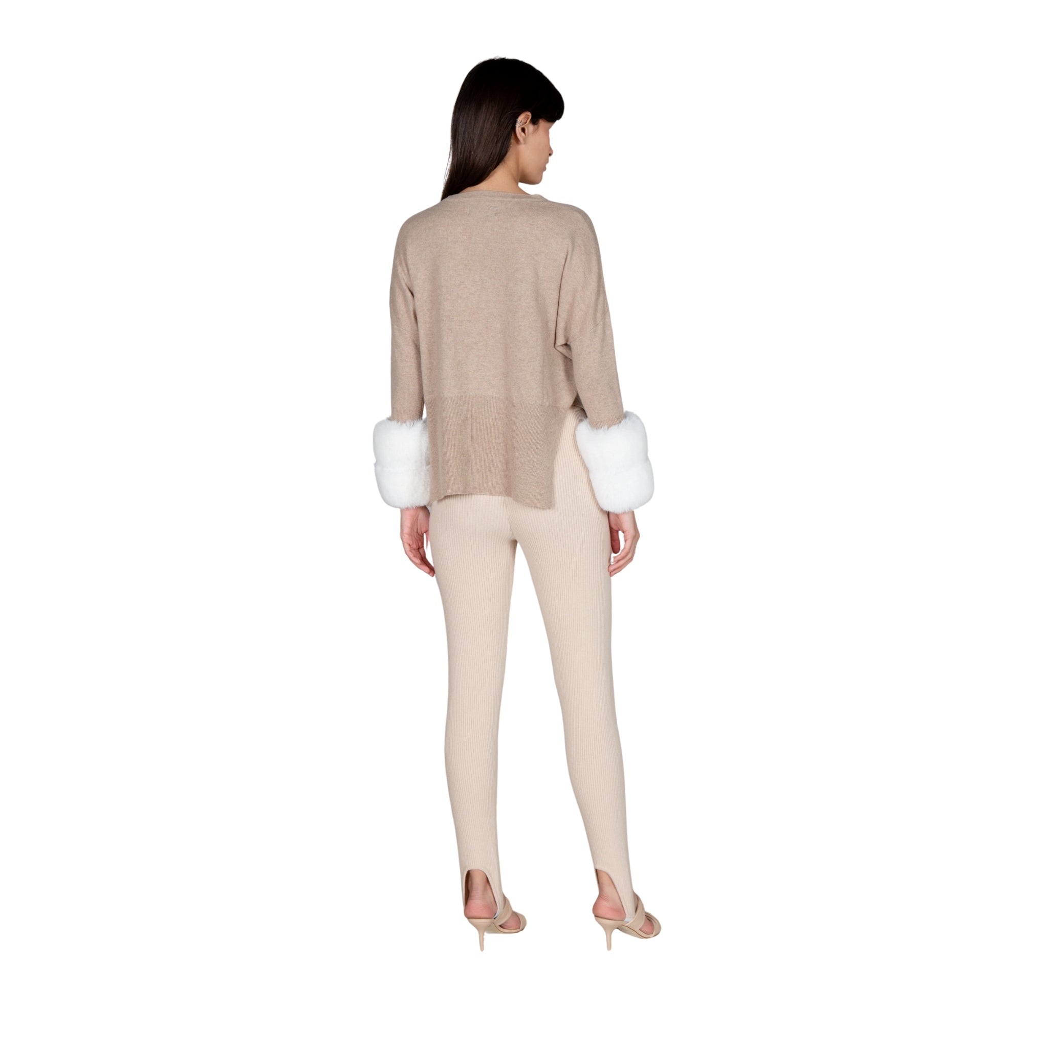 Embroidered Faux Cuff Sweater