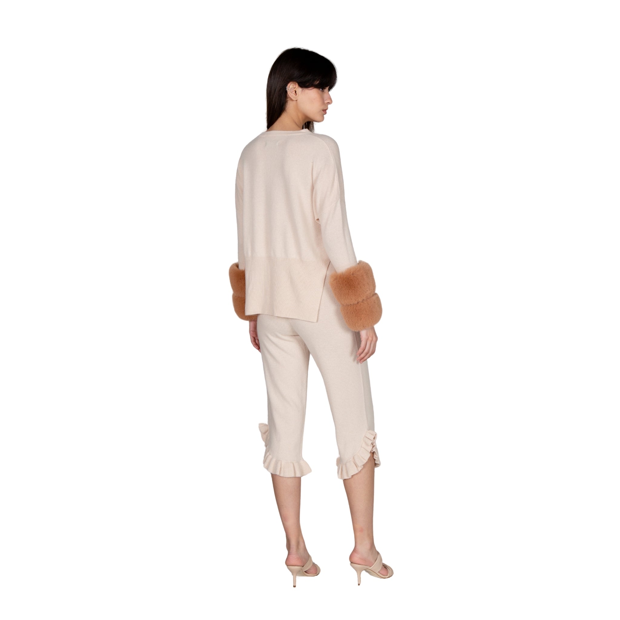 Embroidered Faux Cuff Sweater