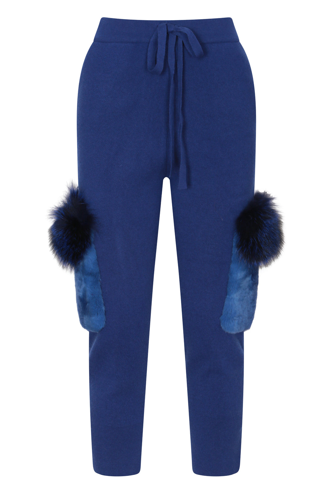 Side Flap Fur Pocket Pants in Cobalt