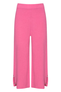 Cropped Pants with Button Detail in Watermelon