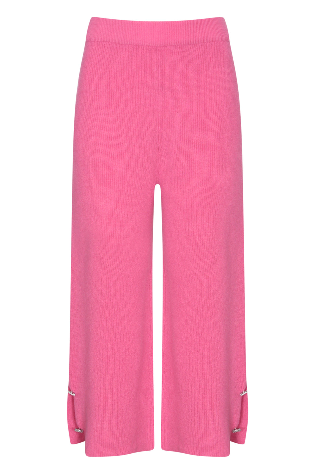 Cropped Pants with Button Detail in Watermelon
