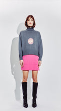 Load image into Gallery viewer, Embellished Cutout Polo Neck Sweater in Steel
