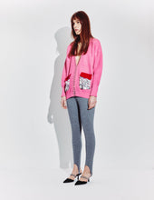Load image into Gallery viewer, Oversized Cardigan with Velvet and Sequin Pockets in Magenta
