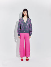 Load image into Gallery viewer, Wide Leg Embellished Pants in Magenta
