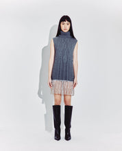 Load image into Gallery viewer, Diamond Fringed Dress in Steel

