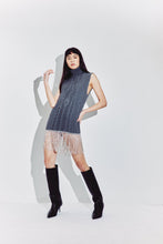 Load image into Gallery viewer, Diamond Fringed Dress in Steel
