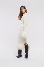 Load image into Gallery viewer, Shearling Trim Midi Skirt in Cloud
