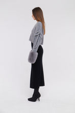 Load image into Gallery viewer, Faux Cuff Sweater with Plait Detail in Mist
