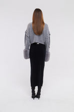 Load image into Gallery viewer, Faux Cuff Sweater with Plait Detail in Mist
