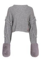 Load image into Gallery viewer, Faux Cuff Sweater with Plait Detail in Mist
