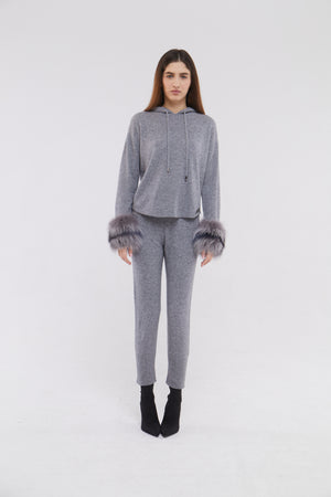 Fox Cuff Hoodie in Mist