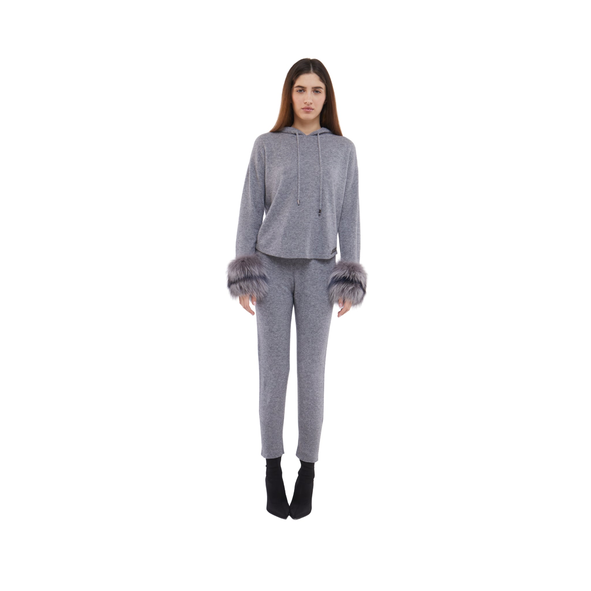 Fox Cuff Hoodie in Mist