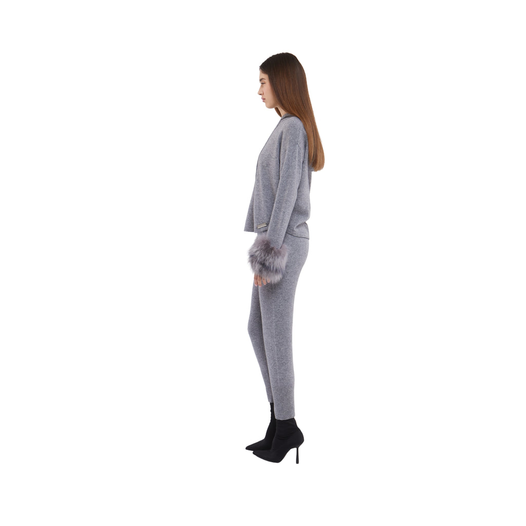 Fox Cuff Hoodie in Mist