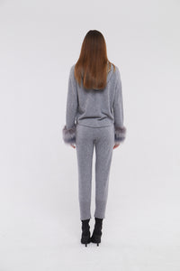 Fox Cuff Hoodie in Mist