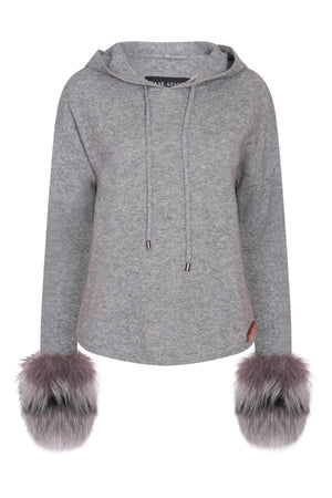 Fox Cuff Hoodie in Mist