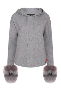 Fox Cuff Hoodie in Mist