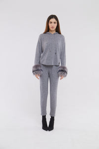 Tapered Drawstring Pants in Mist