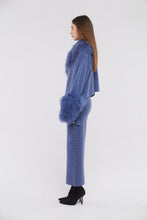 Load image into Gallery viewer, Jacket with Shearling Collar and Cuffs in Yale Blue
