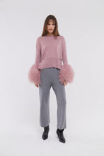 Load image into Gallery viewer, Round Neck Sweater with Shearling Cuff in Blush
