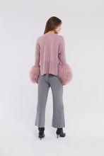 Load image into Gallery viewer, Round Neck Sweater with Shearling Cuff in Blush
