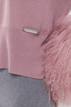 Load image into Gallery viewer, Round Neck Sweater with Shearling Cuff in Blush
