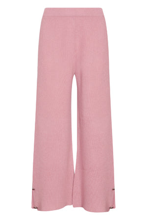 Cropped Pants with Button Detail in Blush