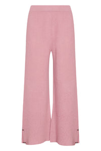 Cropped Pants with Button Detail in Blush