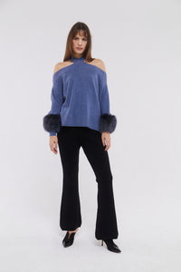 Criss-Cross Sweater in Yale Blue