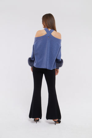 Criss-Cross Sweater in Yale Blue