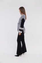 Load image into Gallery viewer, Tie Detail Cuff Cardigan in Mist and Black
