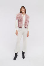 Load image into Gallery viewer, Dual Tone Faux Collar Cardigan in Blush and Cloud
