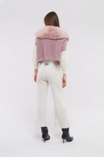 Load image into Gallery viewer, Dual Tone Faux Collar Cardigan in Blush and Cloud
