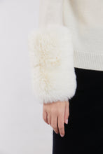 Load image into Gallery viewer, Zip Up Faux Cuff Sweater in Cloud
