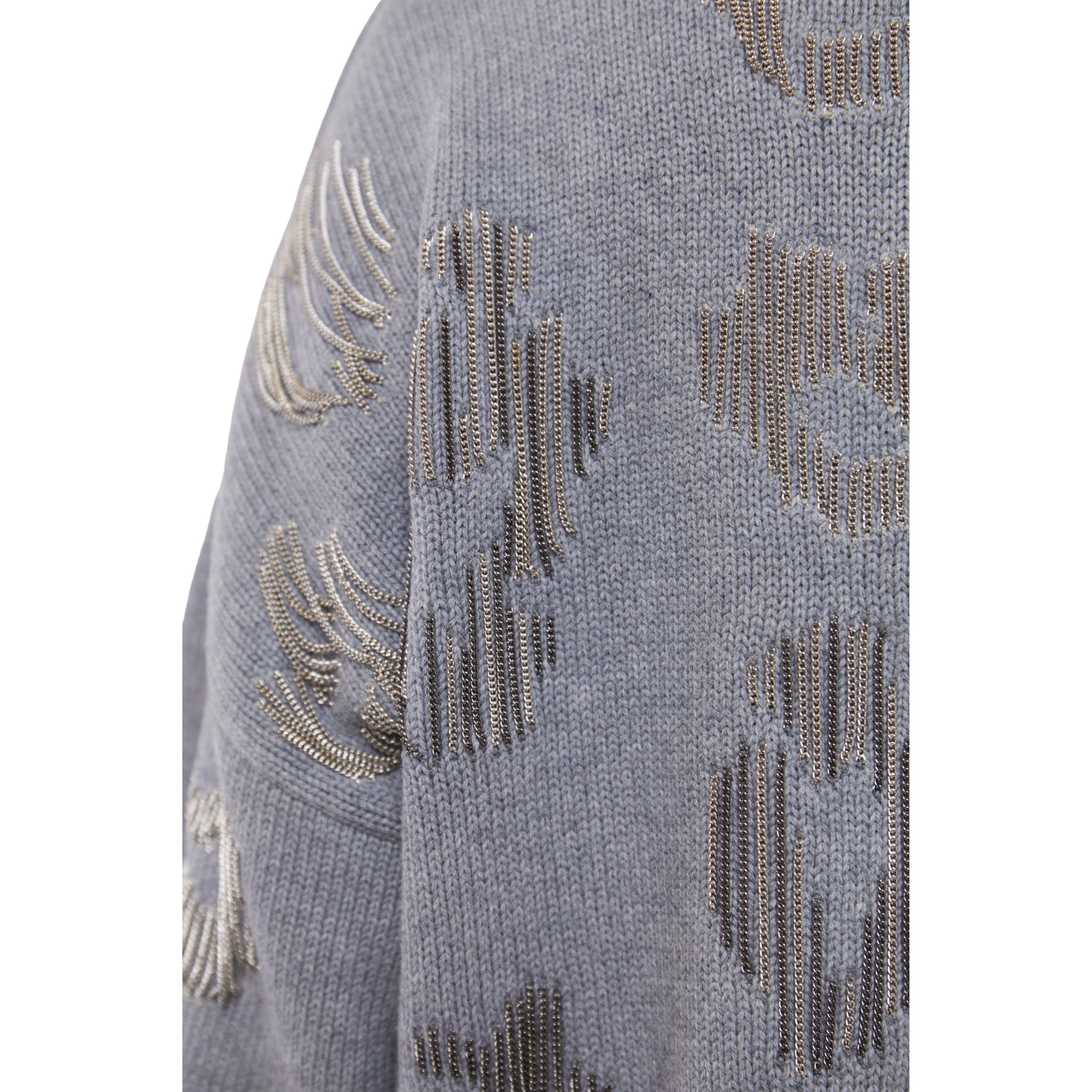 Cardigan with Chain Detail in Stone