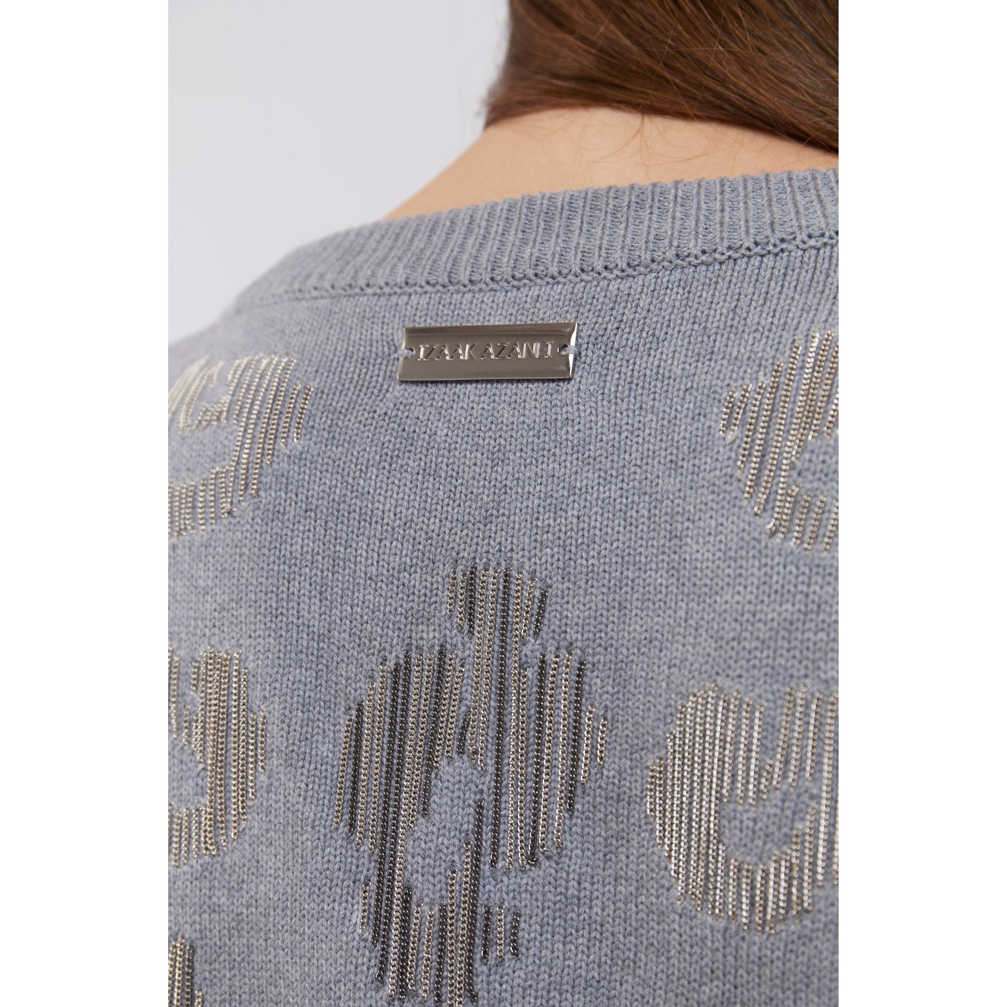 Cardigan with Chain Detail in Stone