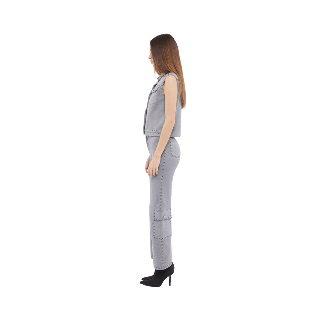 Embellished Waistcoat in Stone