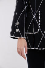 Load image into Gallery viewer, Embellished Jacket with Scarf in Monochrome
