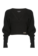 Load image into Gallery viewer, Ribbed Voluminous Sweater in Black
