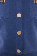 Load image into Gallery viewer, Short Sleeve Cardigan with Horsebit Detail in Denim Blue
