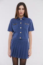 Load image into Gallery viewer, Pleated Mini Skirt in Denim Blue
