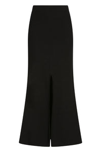 Ribbed Maxi Skirt in Black