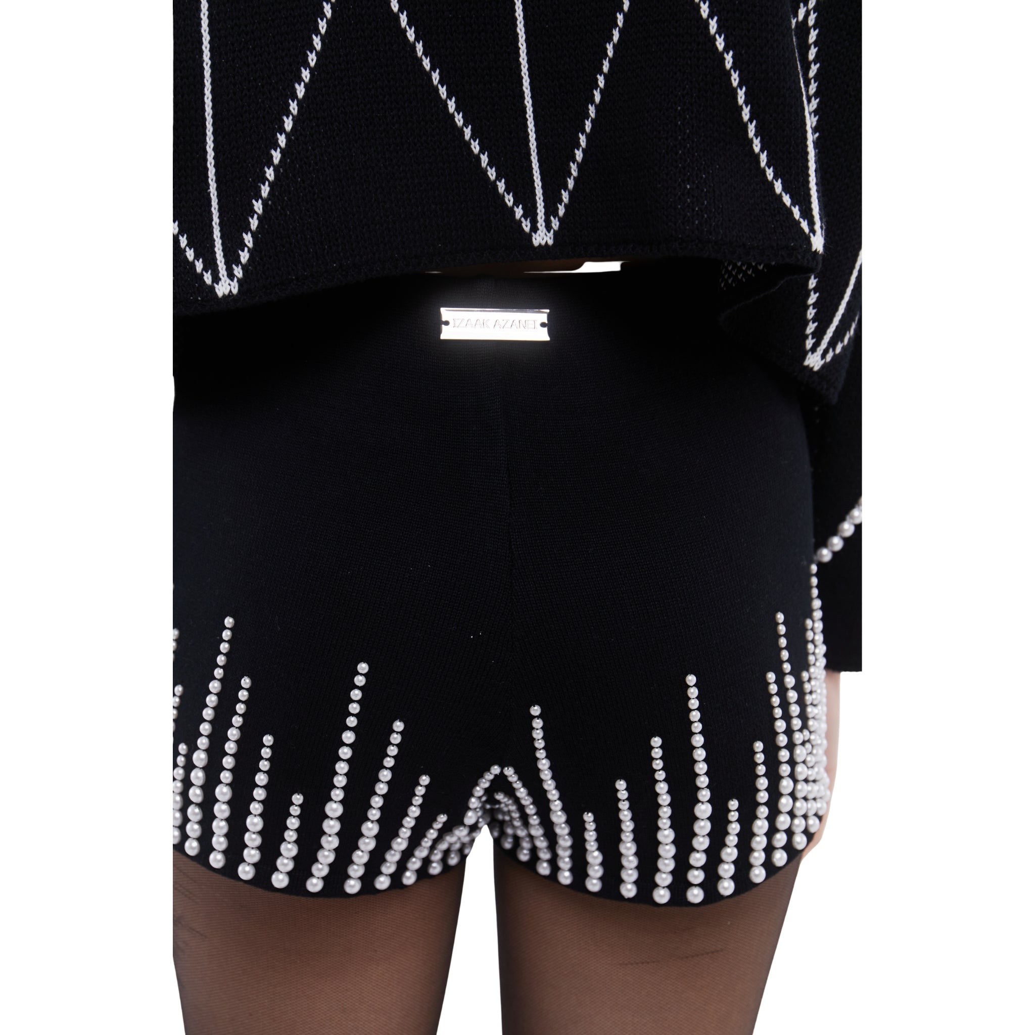 Embellished Hot Pants in Monochrome