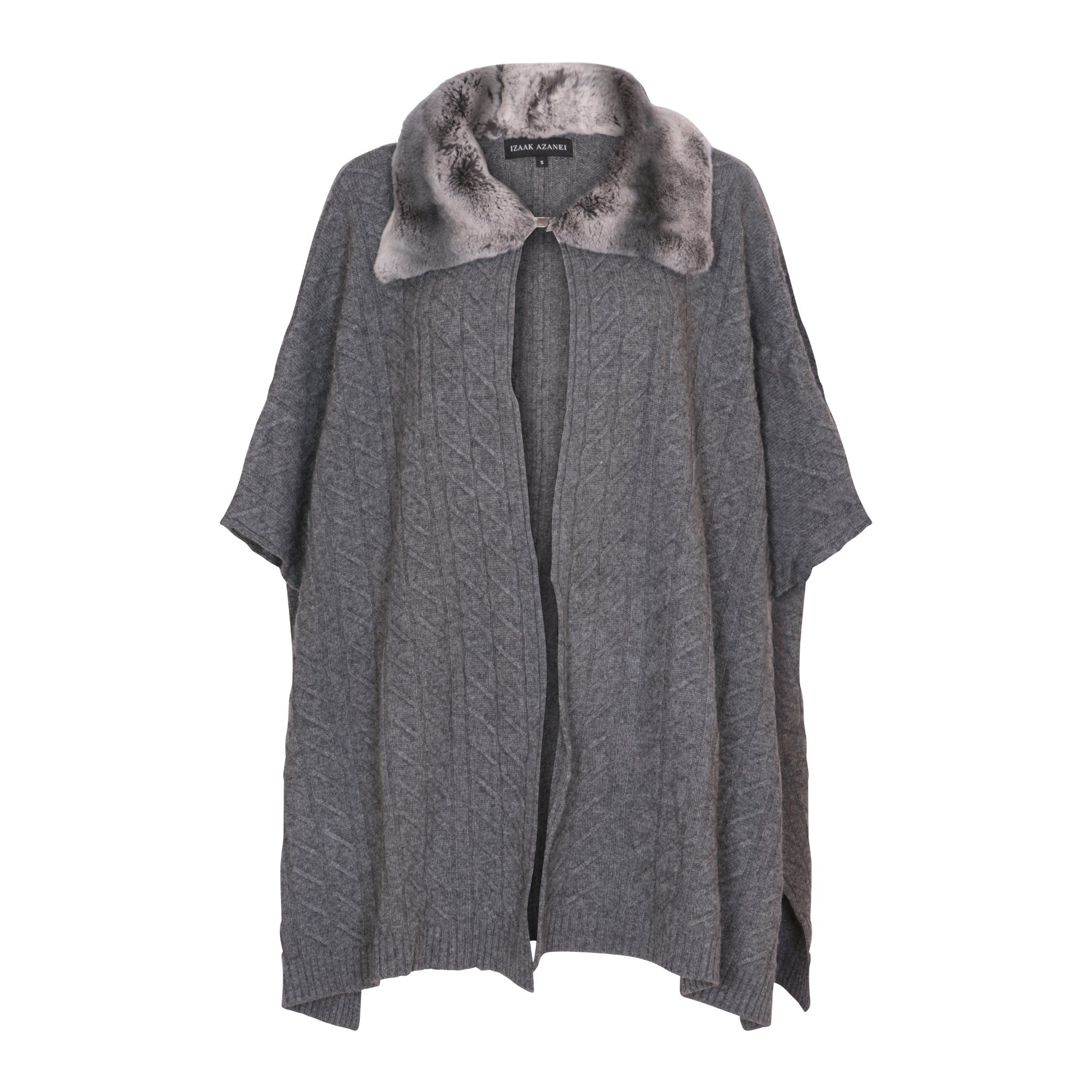The Collar Detail Poncho in Storm