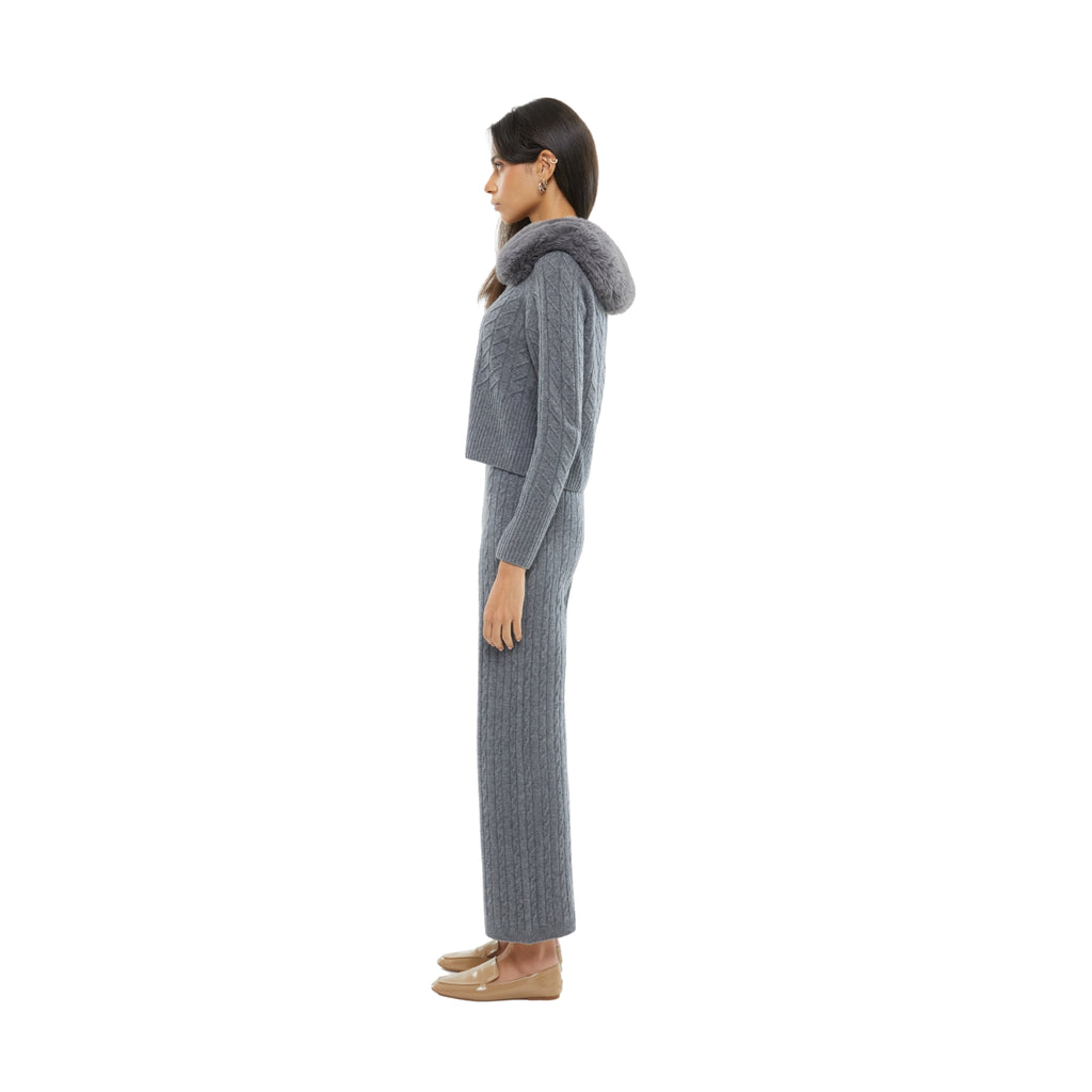 The Faux Collar Cardigan in Storm