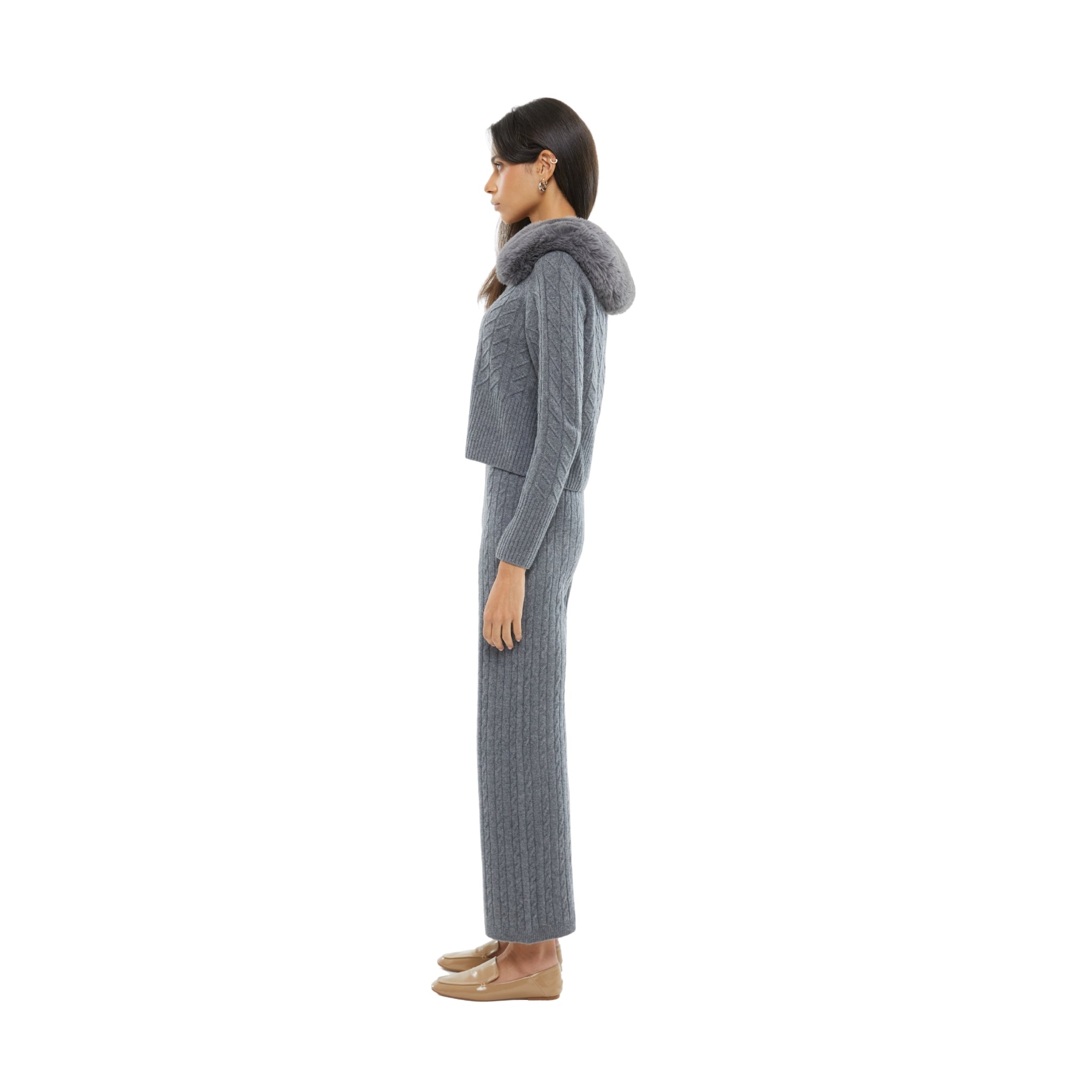 The Faux Collar Cardigan in Storm