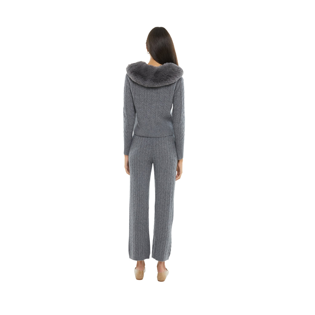 The Faux Collar Cardigan in Storm
