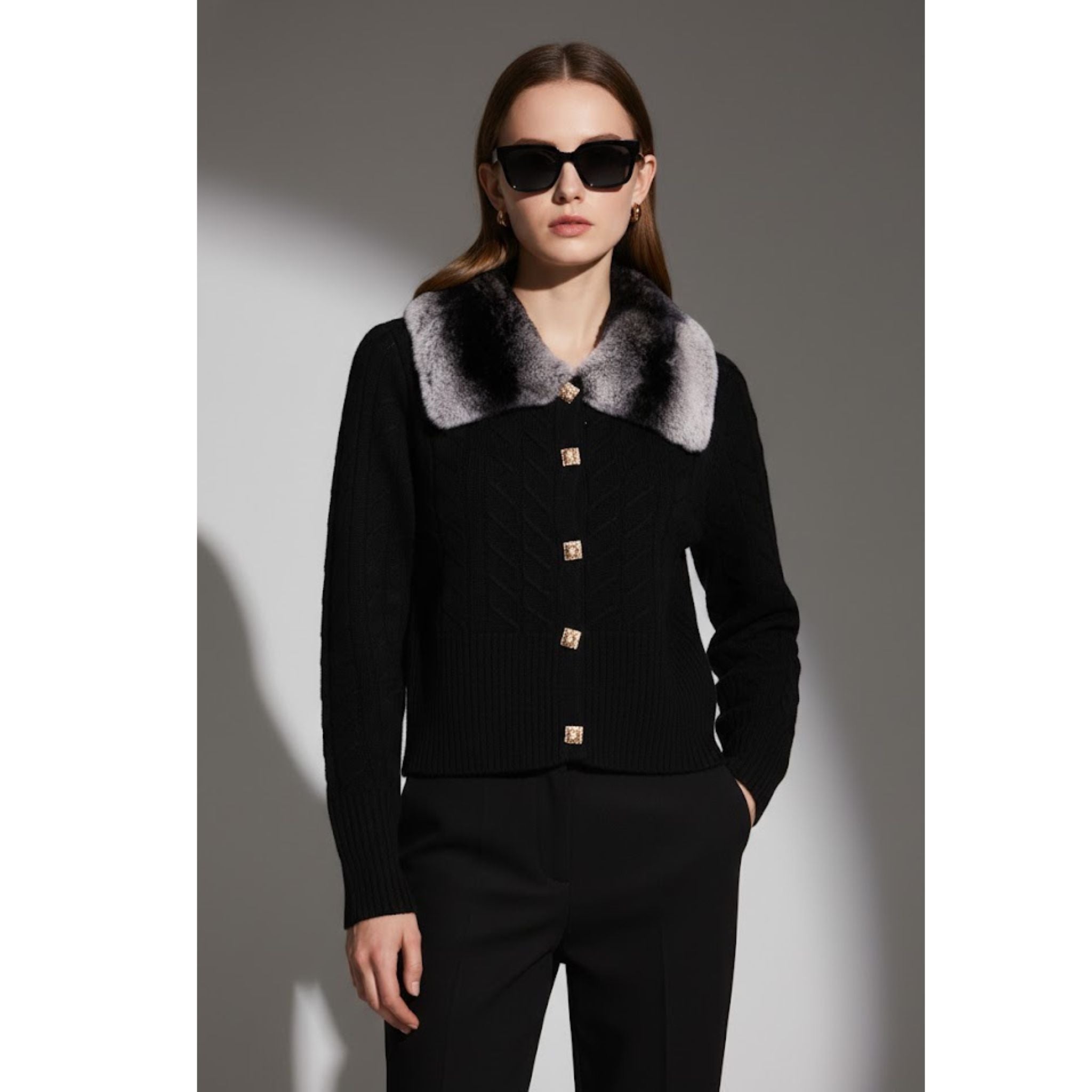 The Collar Cardigan in Black