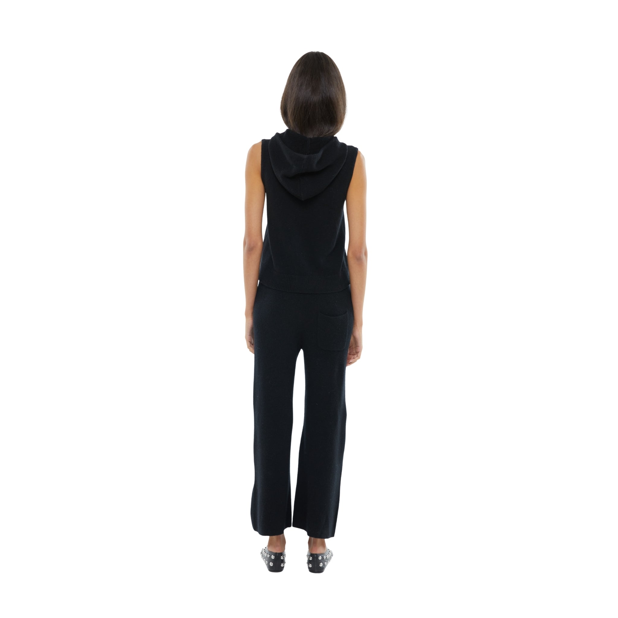 The Straight Drawstring Pants in Black